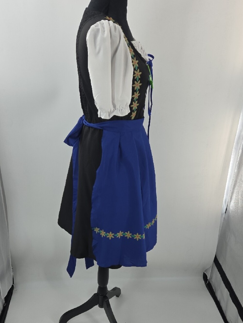 Blue & Black Oktoberfest Drindl with Embroidered Apron - Picture 7 of 16